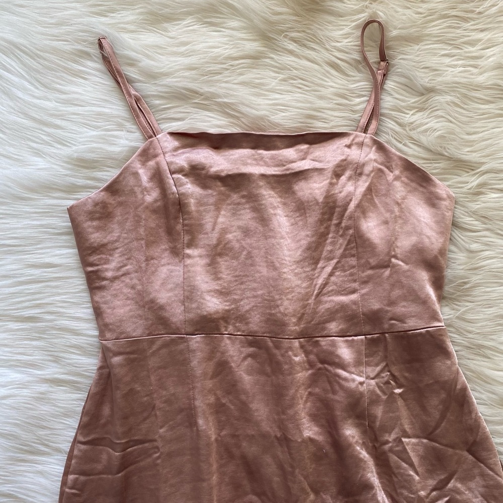 Lulus Rose Pink Satin Ruffle Sleeveless Cocktail Dress - Picture 3 of 10